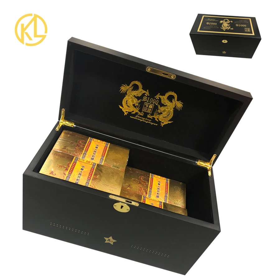1000 pcs with box Продукт китайская нормальная позолоченная банкнота один миллион гонконгских долларов поддельная Банкнота с драконом дизайн безопасности УФ светильник - Цвет: 1000 pcs with box