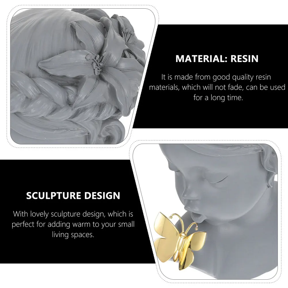 

1 Pc Sculpture Adornment Lovely Statue Adornment Resin Sculpture Home Decoration