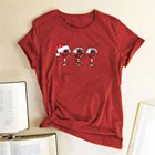 Женская рождественская футболка, забавная свободная футболка с рисунком Санта-Клауса, милые футболки с коротким рукавом, женские топы с графическим рисунком