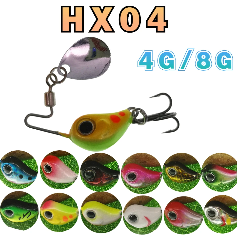 

12PC Metal Mini VIB With Spoon Fishing Lure 4g/8g Winter Ice Fishing Tackle Pin Crankbait Vibration Spinner Sinking Bait Lures