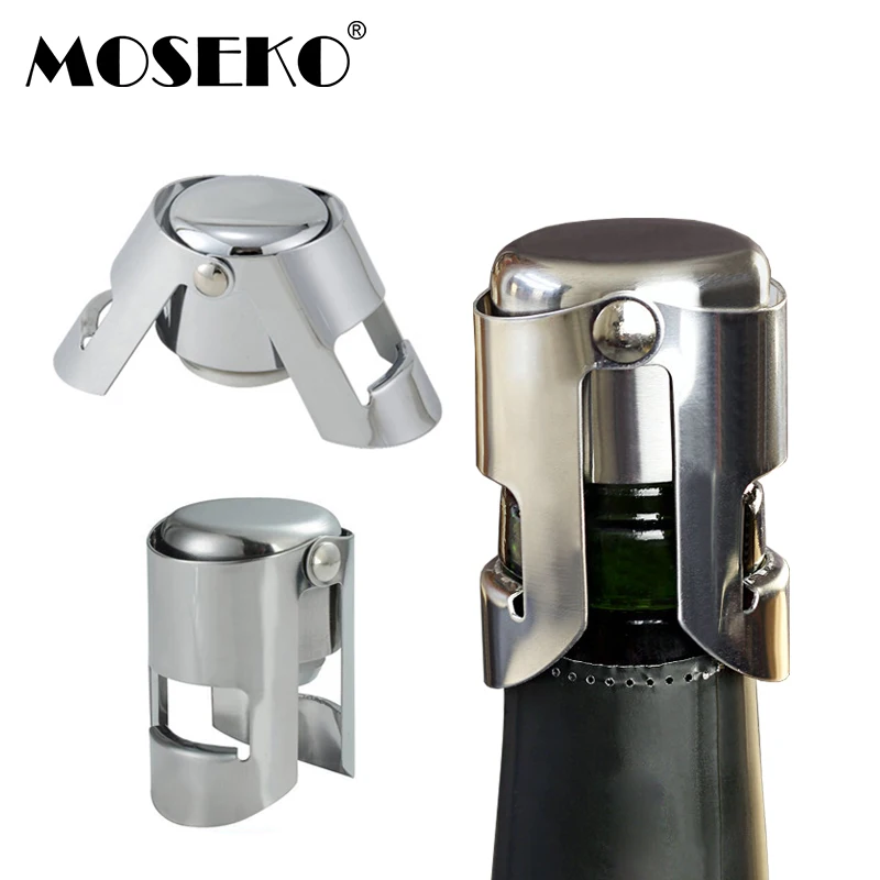 MOSEKO Нержавеющая сталь пробка для бутылки шампанского вина Портативный