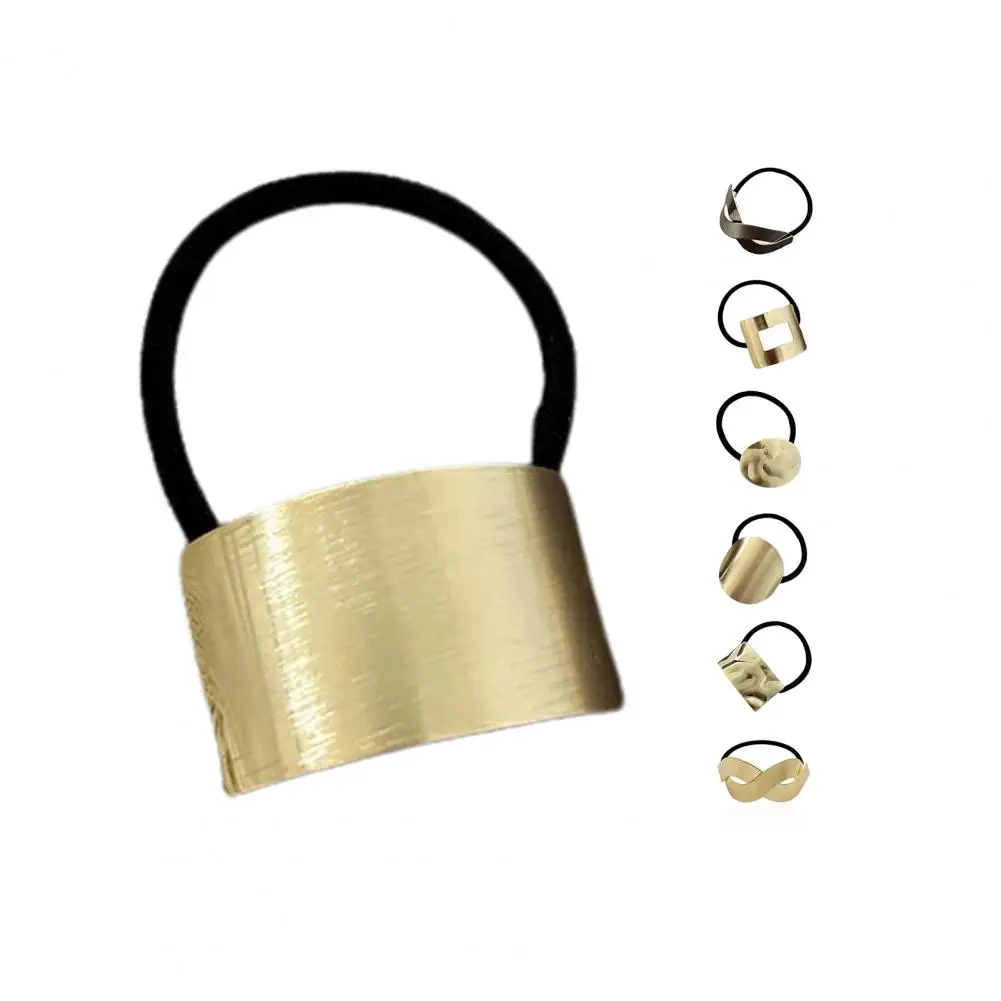 

Fashionable Alloy Hair Ties Korean Style Eye-catching High Elasticity Gold Color Women Girls Ponytail Holder Hair Ties for Girl