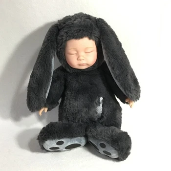 Милая Реалистичная кукла-младенец Кролик Силиконовый ребенок Спящая плюшевая Детская кукла игрушка подарок на день рождения девочка - Цвет: 5