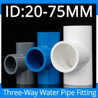 three way water pipe fitting pvc tee connector aquarium fish tank pipe adapter garden irrigation blue white grey