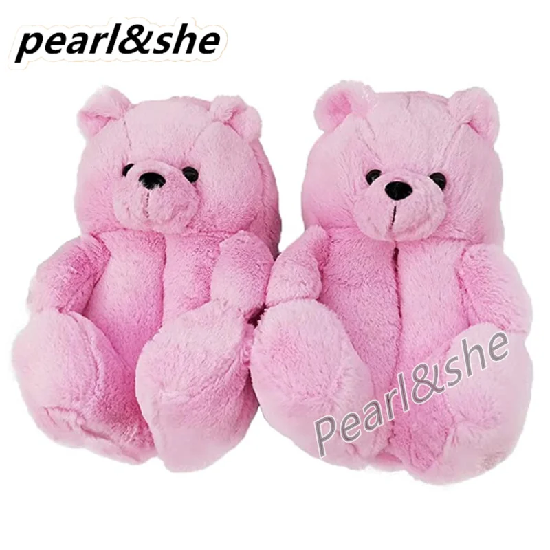 

Тапочки Bear женские плюшевые домашние теплые зимние универсальные детские домашние тапочки