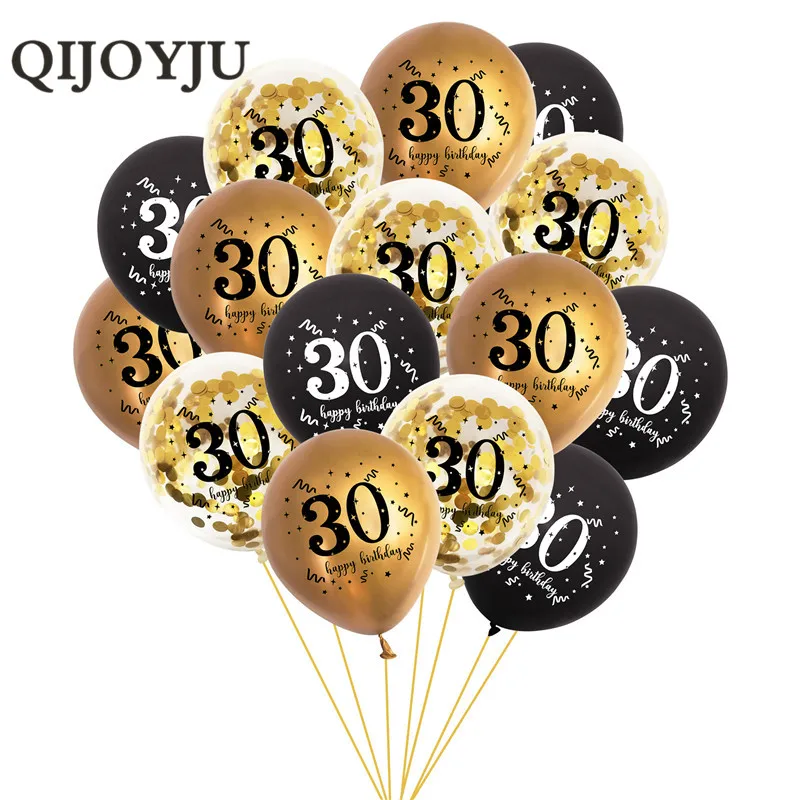 

Латексные воздушные шары с цифрами на день рождения, 30, 40, 50, 60, день рождения, для взрослых, принадлежности для украшения воздушный шар "Конфе...