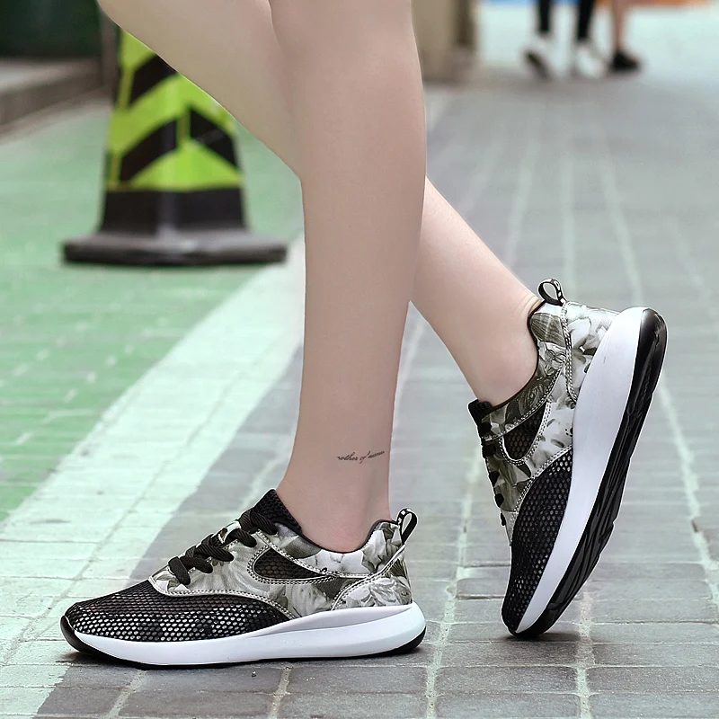 

Women's shoes running shoes 2020 summer new breathable mesh shoes non-slip lace-up sneakers outdoor light brand sports shoes 658
