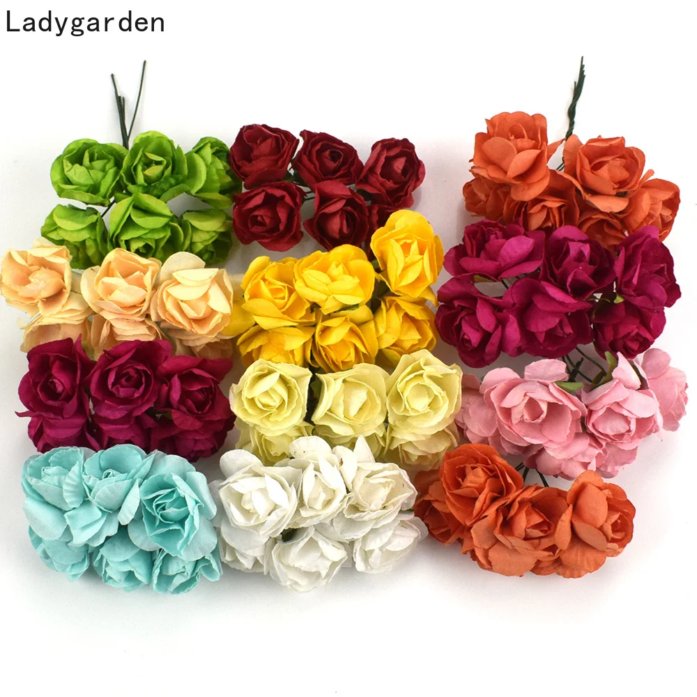 

Искусственные цветы, бумажные розы, миниатюрные, 2,5 см, 72 шт.