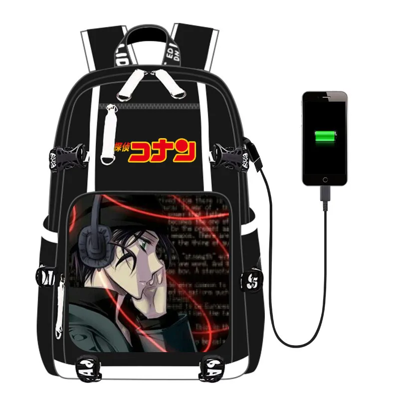 Чехол Detective Conan с usb-портом рюкзак сумки для ноутбука школы путешествий книг