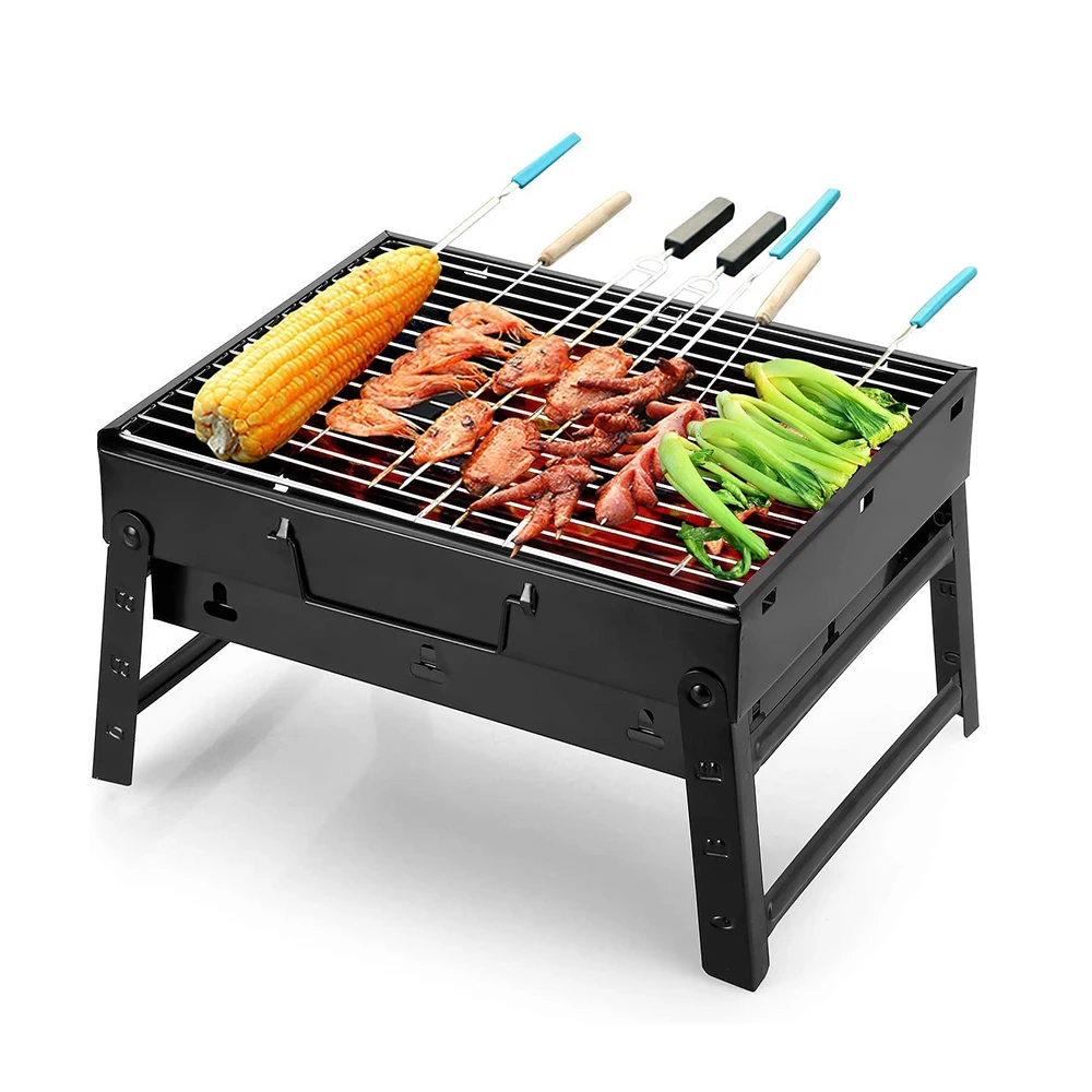 Складные Грили для барбекю ADOREHOUSE уличный портативный гриль на углях кемпинга