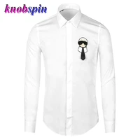 brand hot sale men digital high leather beaded doll fashion silk casual shirts shirt high quality pocket long sleeves plus size