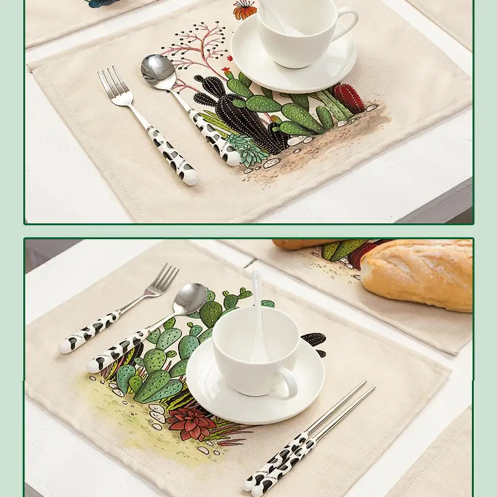 1 шт. хлопковая льняная салфетка с милым принтом салфетки для суккулентов узоры