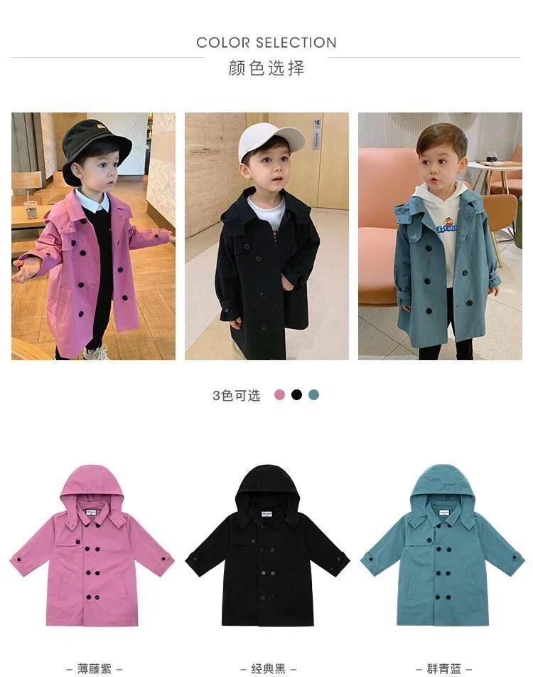 Повседневное плотное хлопковое пальто в английском британском стиле для