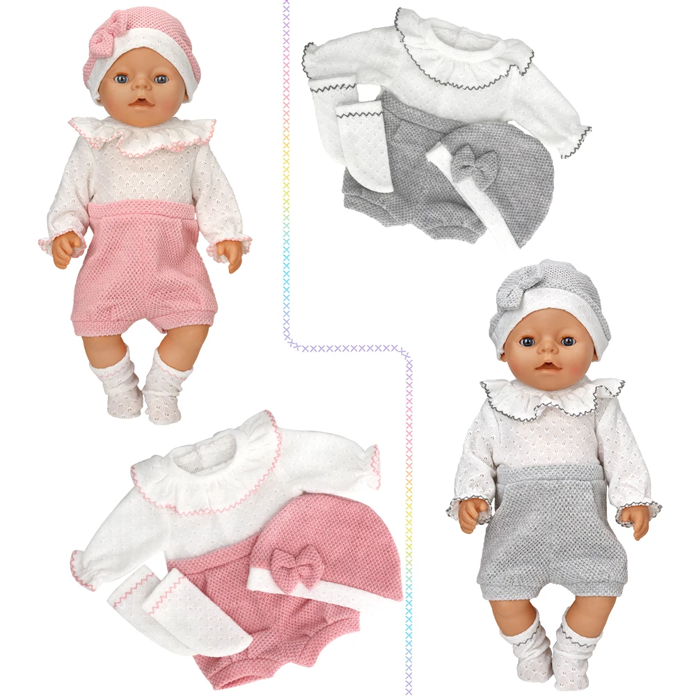 

2021 NEW 17 inch 43cm Toys born new baby Doll clothes Fashion one-piece suits, dresses shoes