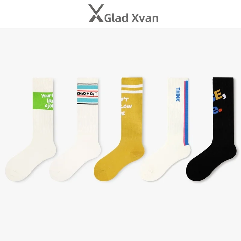 

Socks Female Ins Tide Letter Stripe Street Trend Calf Socks Japanese and Korean Version Jk Stockings Christmas Gifts