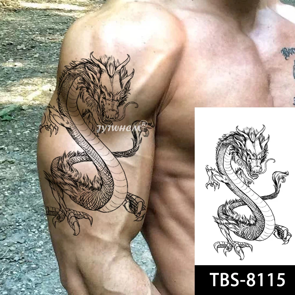 Тату рукава на руку тигр корона король роза цветок тотем водостойкая Временная