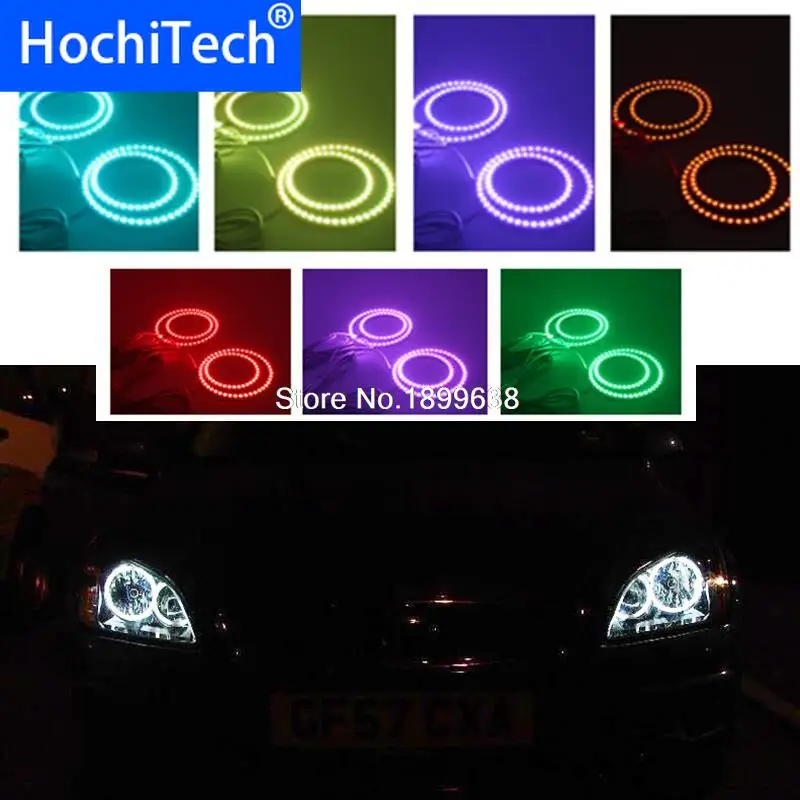 Super bright 7 color RGB LED Angel Eyes Kit with control car styling For Ford Focus II Mk2 2004 2005 2006 2007 2008 Europe | Автомобили и