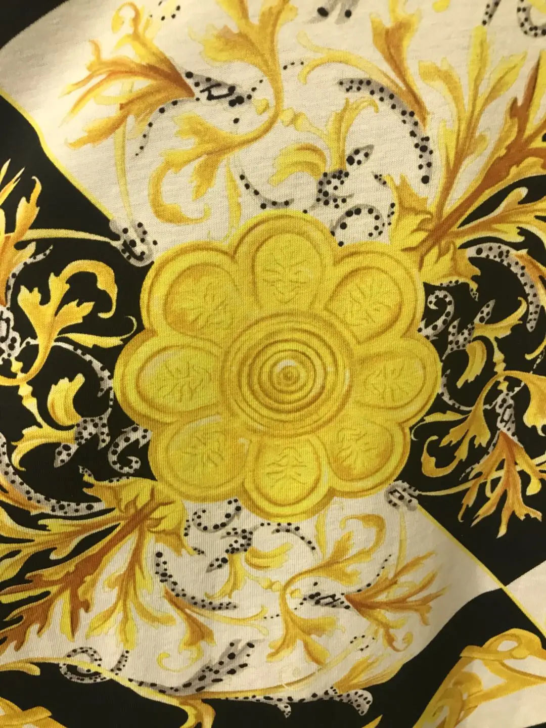 

DUYOU Mens T shirt Brand Clothing Fashion COTTON T-SHIRT WITH Flower Barocco PRINT T-shirt Stretch Tshirt for Man