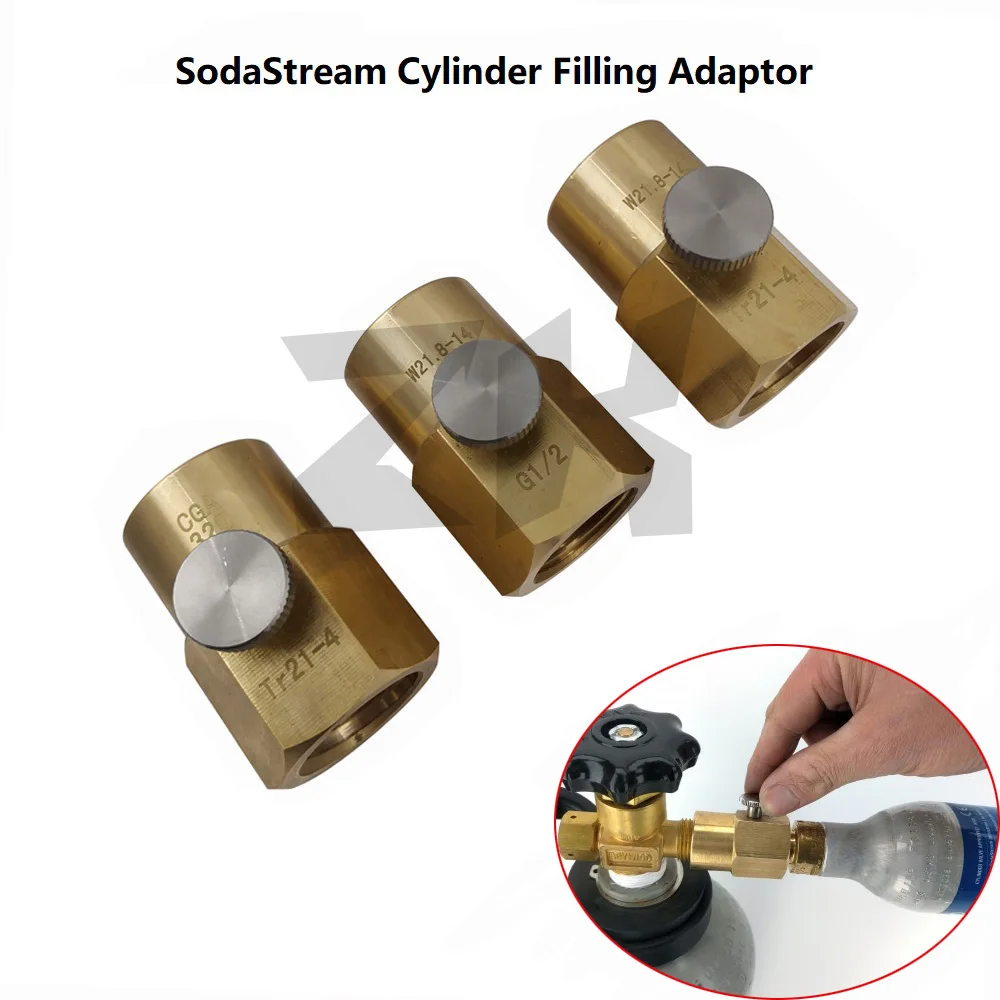 SodaStream адаптер для заправки цилиндра с клапаном и W21.8-14 или разъемом CGA320