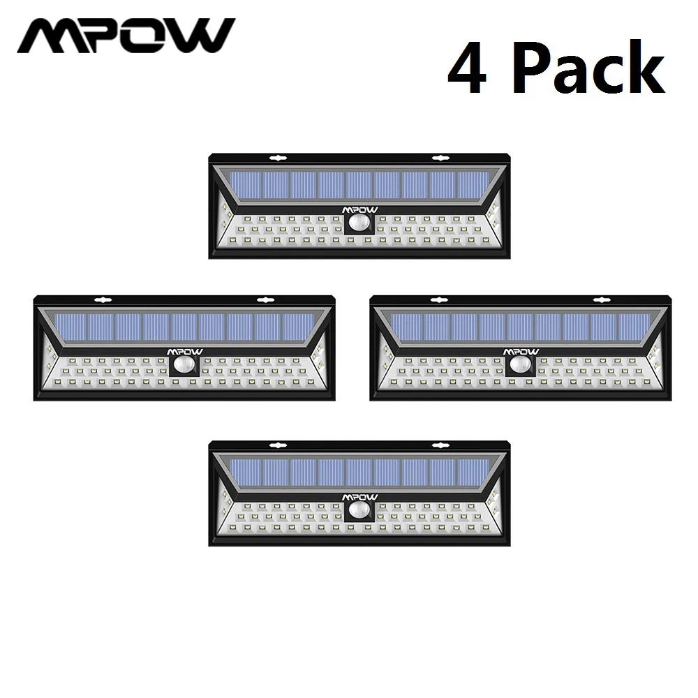 4 шт./лот Mpow 24 светодиодные Настенные светильники датчик движения солнечные огни
