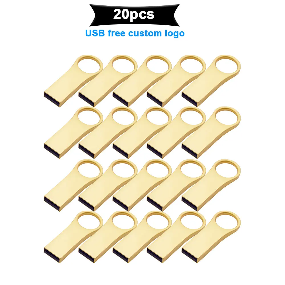 20 шт./лот Usb2.0 флеш накопитель металлический флэш 2 ГБ 4 8 16 32 64 Гб usb флешки