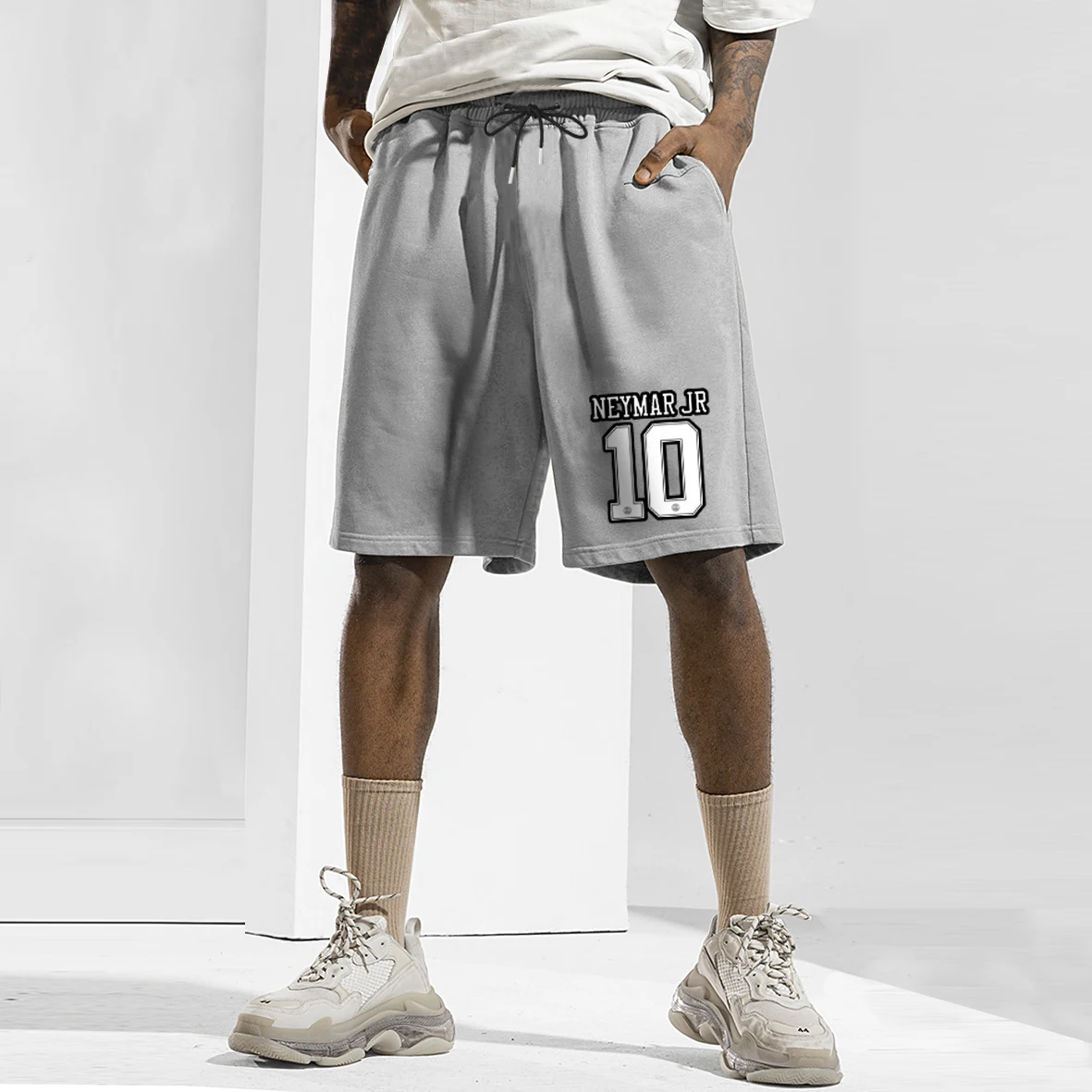 

Neymar Summer New Men's Shorts Running Sport Shorts Male Printing pattern Drawstring Shorts Men's Breathable Comfortable Shorts