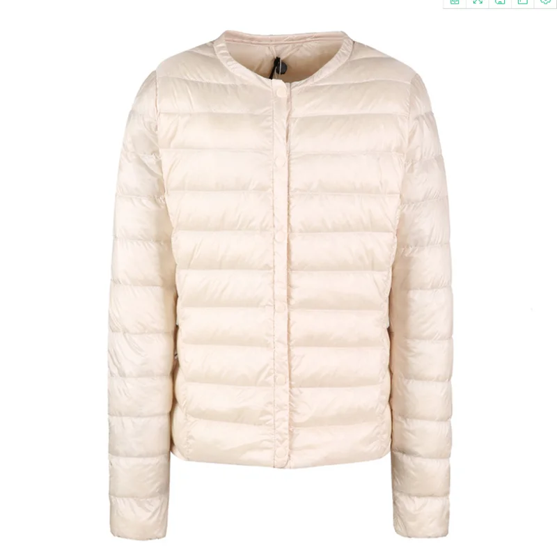 Пуховик женский Сверхлегкий белый теплый большой размер 3XL | Женская одежда