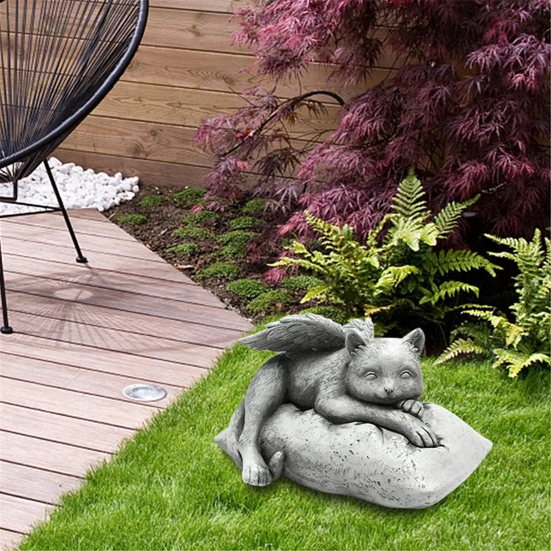 Ангел оригинальный полимер кошка надгробие памятный камень уличные украшения
