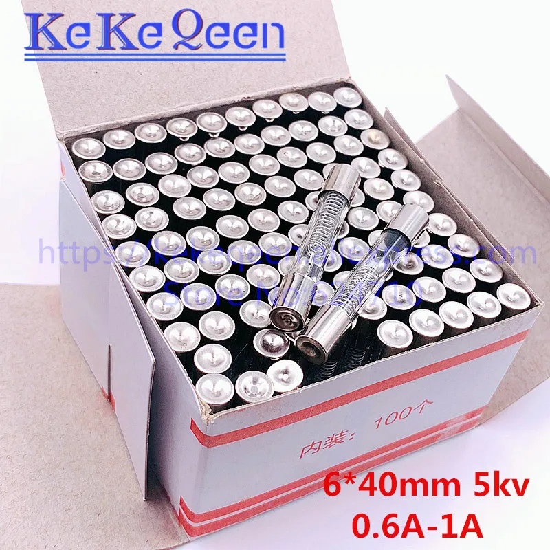 100 шт./лот 5KV 6х40 мм 6х40 1А 6х40 мм 5000 в 1000 Микроволновая печь высокого напряжения предохранитель