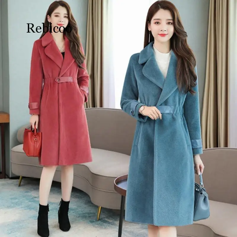

Coat Women's Mid-length New Style Mink Cashmere One-Button Slim Fit Thick Woolen Jacket Women's Autumn And