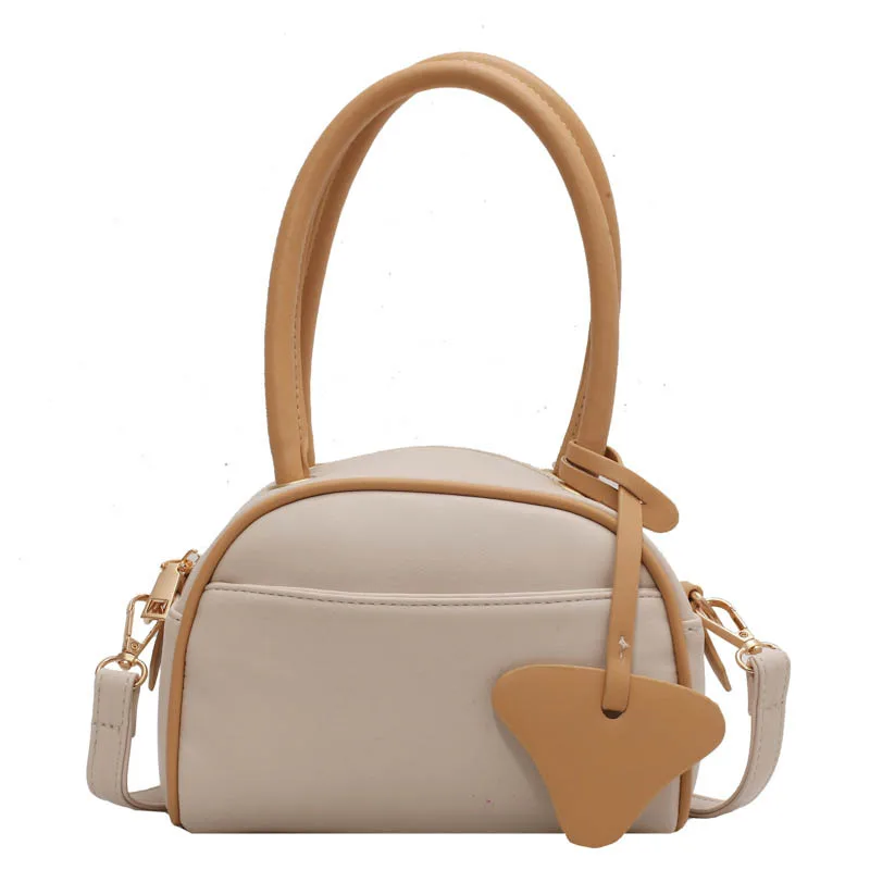 

2021 Summer New Style Simple Contrast Color Handbags Fashion Women Casual Shoulder Bag High Quality PU Leather Retro Armpit Bags