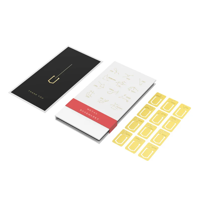 * Новый 12 Созвездие Ретро латунная Закладка Подарочная коробка набор