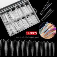 120 pcsset fake nails mould for extension with scale 2021 fashion multi size false nail form tools for diy art decoration