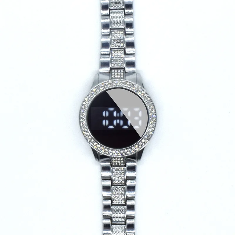

Fashion Women's Watches Luxury Simple Digital Wristwatch Ladies Steel Belt LED Diamond Electronic Watch Women Clock Reloj Mujer