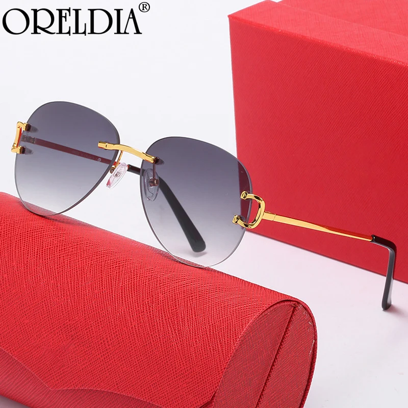 

2022 Metal Sunglasses Rimless Square Big C Eyeglasses Luxury Women Men Sun Glasses Carter Eyewear Brand Desinger Shade Eyewear