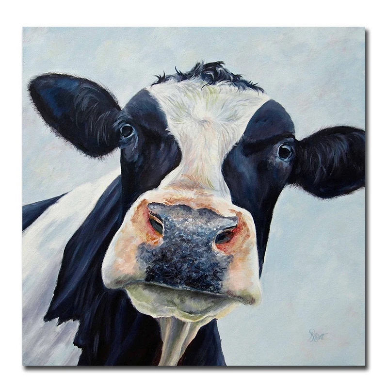 

Modern Cute Cow Wall Art Picture Printed Canvas Oil Painting On Prints Dropshipping Cheap Posters Prints For Living Room
