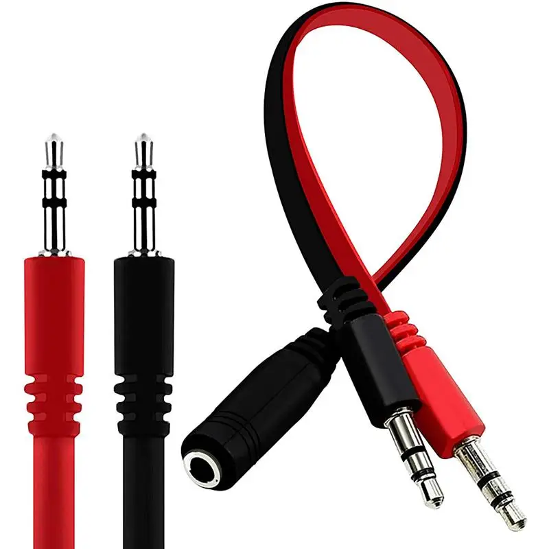 

10 шт. Профессиональный Универсальный Лидер продаж 3,5 мм разъем на два разъема для наушников микрофон аудио Y-образный разветвитель AUX кабель