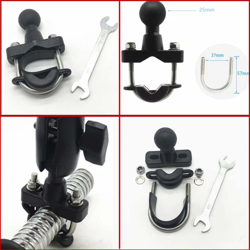 Держатель для телефона мотоцикла с 1 дюймовым шаром + крепление на руль 37 мм