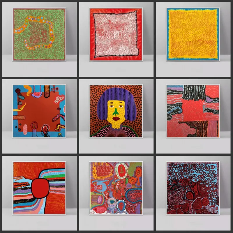 

Yayoi Kusama Abstract ART Posters Canvas Art Painting Cartoon Print Picture for Kids Room Wall Art Home Bedroom Decor Cuadros