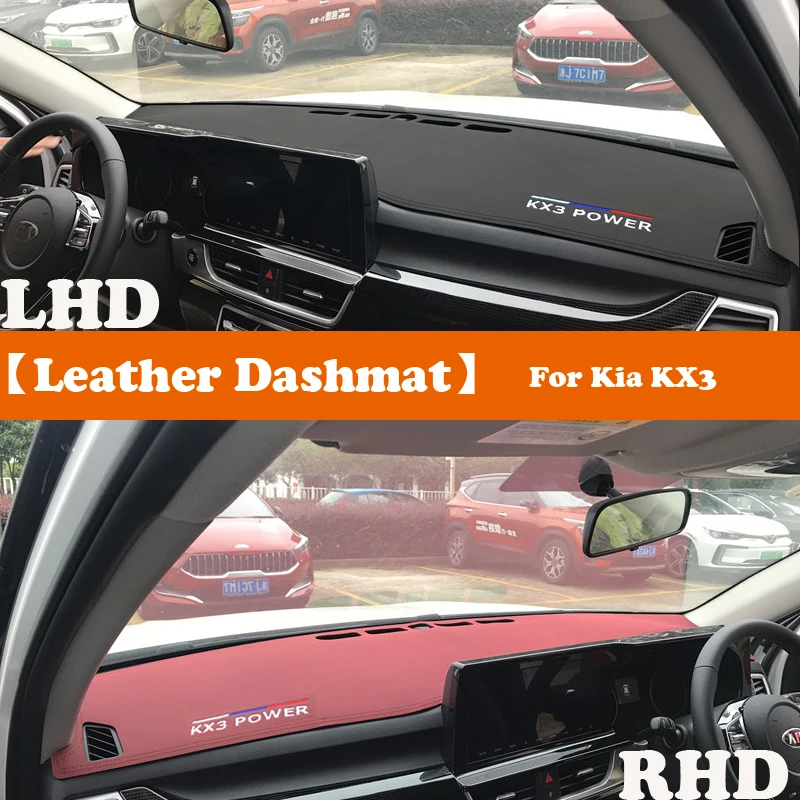 

Leather Dashmat Accessories Car-Styling Dashboard Covers Pad Dash Mat Sunshade Carpet For Kia KX3 2020 2021 LHD RHD