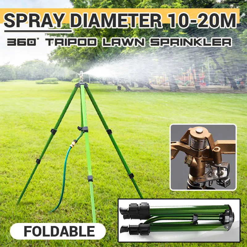 

Garden Watering System Aluminum Alloy Foldable Tripod Impact Sprinkler Garden Kit for Farmland Plant Flower Irrigation System