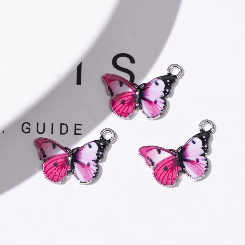

10 шт., эмалированные Подвески с синей бабочкой, подвески для DIY, милое ожерелье, серьги, ювелирные изделия, маркировочные принадлежности, акс...