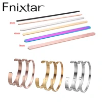 fnixtar 10pcs width 369mm 160mm length diy c open cuff bangle material mirror polishe stainless steel rectangle blank strips