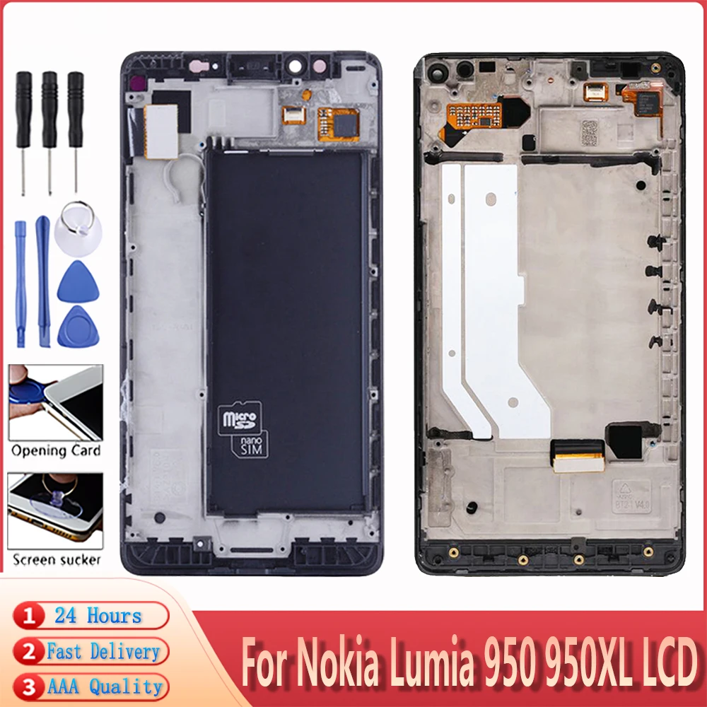 

Новинка для Microsoft Lumia 950 950XL ЖК-дисплей сенсорный экран с рамкой дигитайзер в сборе Замена для Nokia Lumia 950 XL ЖК-дисплей