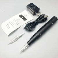 newest black wireless pmu electric microblading tattoo machine permanent makeup pen with cartridges