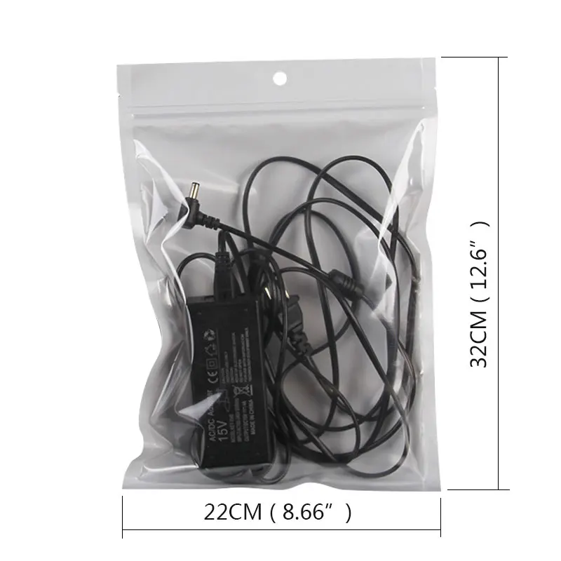 50 шт. чистый белый самозапечатывающийся пакеты с застежкой zip-lock потребительская упаковка в виде поли отверстие для подвешивания для хранения мешок на молнии - Цвет: 22x32cm