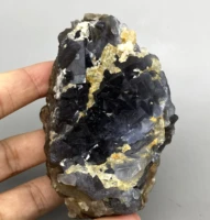 big 297g natural polyhedral stepped fluorite and calcite symbiotic mineral specimens stones and crystals
