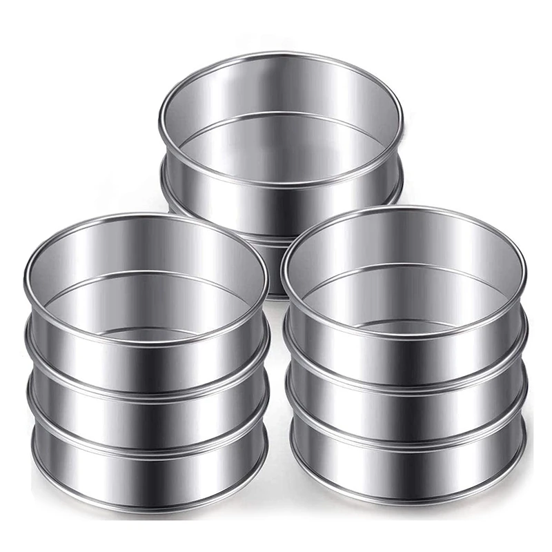 

10 Pcs Muffin Tart Rings,Round Cake Baking Ring Mold,Cake Mousse and Pastry DIY Baking Mould Tool for Home Food Making