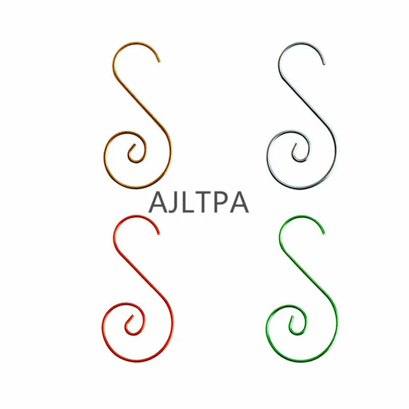 

500set/lot Ornament Hooks Stainless Steel S-shaped Hangers Christmas Decoration Xmas Tree Multi Purpose Holders CT0345