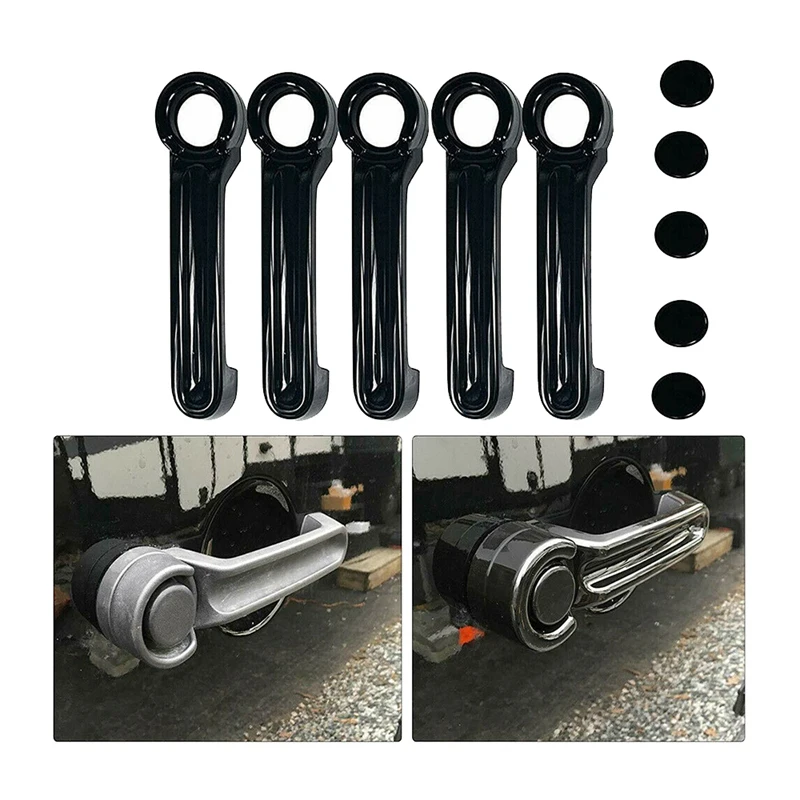 

for JEEP Wrangler JK 07-17 Liberty 08-12 Dodge Nitro 07-11 Black 4Dr Outside Exterior Door Handle & Tailgate Cover Trim